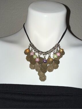 Boho Multicolor Coin Pendant Necklace